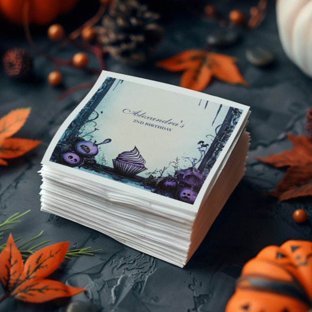 Guardanapo De Papel Segundo aniversário Gótico Azul - Dois Tema Estran (Criador carregado)