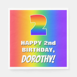 Guardanapo De Papel segundo aniversário: Padrão cotovelo colorido nº 2