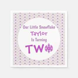 Guardanapo De Papel Segundo aniversário Pequeno Floco de Neve