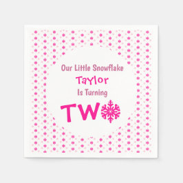 Guardanapo De Papel Segundo aniversário Pequeno Floco de Neve