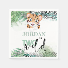 Guardanapo De Papel Segundo aniversário Personalizado Lion Jungle