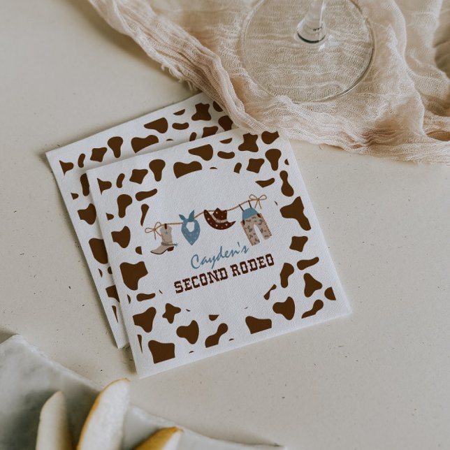 Guardanapo De Papel Segundo aniversário SecondRodeo Western Cowboy (Criador carregado)