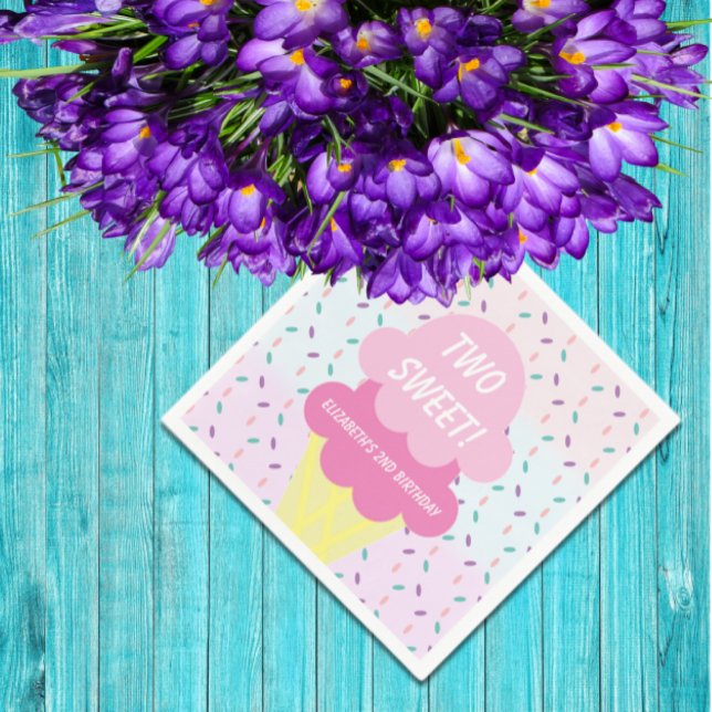 Guardanapo De Papel segundo aniversário sorvete (Criador carregado)