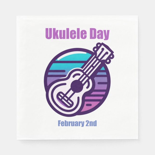 Guardanapo De Papel Segundo Fev - Dia Ukulele (Frente)