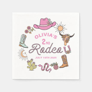 Guardanapo De Papel Segundo segundo aniversário Rodeo Rosa-Colo Ociden