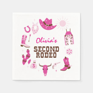 Guardanapo De Papel Segundo segundo aniversário Rodeo Rosa-Colo Ociden