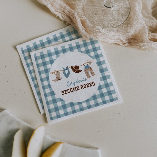 Guardanapo De Papel Segundo segundo aniversário Rodeo Western Cowboy (Criador carregado)