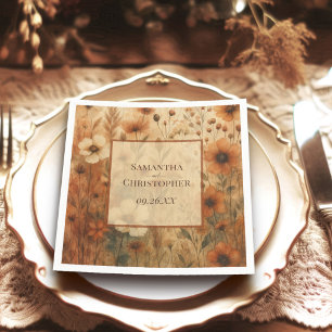 Guardanapo De Papel Seinna Boho Aquarela Flores Silvestres Casamento E