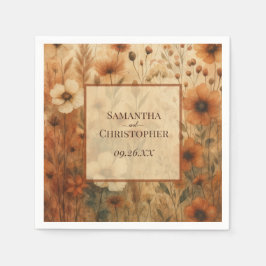 Guardanapo De Papel Seinna Boho Watercolor Wildflowers Elegant Wedding