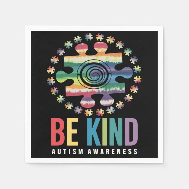 Guardanapo De Papel Seja gentil com conhecimento do autismo Design (Frente)
