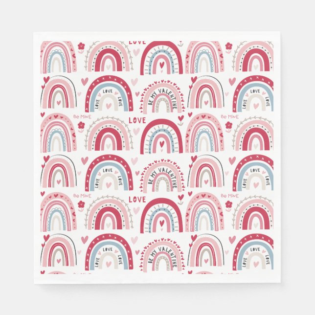 Guardanapo De Papel Seja Meu Dia de os namorados Arco-Íris (Frente)