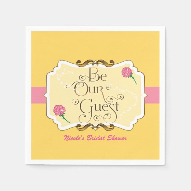 Guardanapo De Papel Seja Nossos Convidados Festa Princesa Rosa e Amare (Frente)