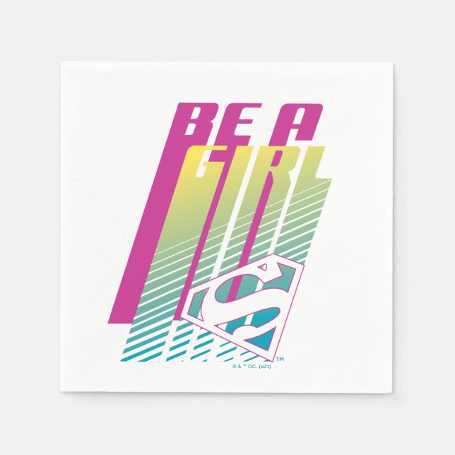 Guardanapo De Papel "Seja uma garota" - Gráfico da super garota (Frente)