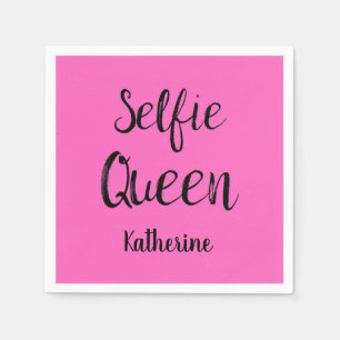 Guardanapo De Papel Selfie Queen Name Personalized Fuchsia Hot Pink
