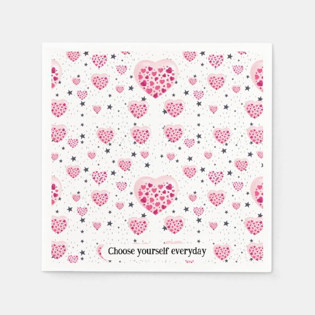 Guardanapo De Papel Selflove inspirational quote sweet heart and start (Frente)