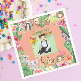 Guardanapo De Papel Selva Selvagem Safari - Partido primeiro aniversar