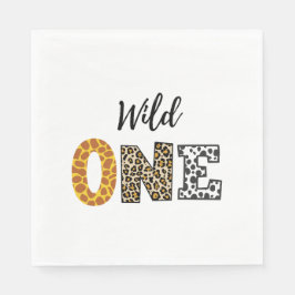 Guardanapo De Papel Selvagem branca de Caligrafia Animal