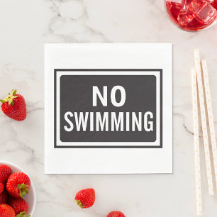 Guardanapo De Papel Sem Sinal de Nadação Negrito e Branco