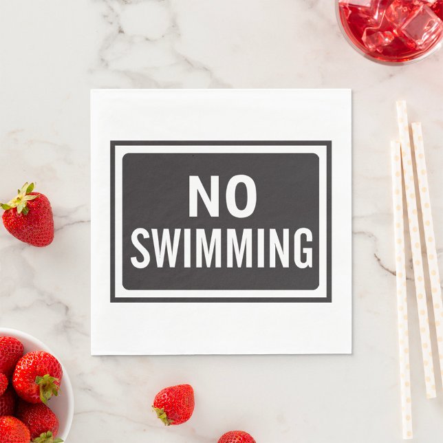 Guardanapo De Papel Sem Sinal de Nadação Negrito e Branco (Criador carregado)