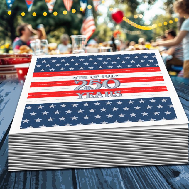 Guardanapo De Papel Semiquincentennial Navy Stars & Stripes 250 Years (Criador carregado)