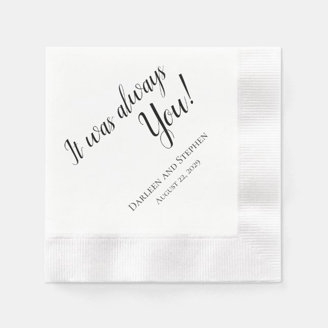 Guardanapo De Papel Sempre Foi Você! Casamento Personalizado Napkins (Frente)