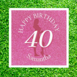 GUARDANAPO DE PAPEL SENHORAS GLITTER ROSA GRANDE ANIVERSÁRIO