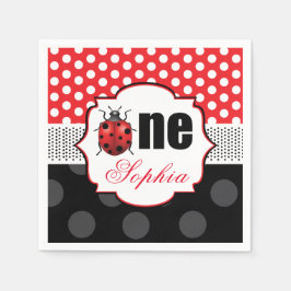 Guardanapo De Papel Senhorita Elegante Personalizada Ladybug Primeiro 