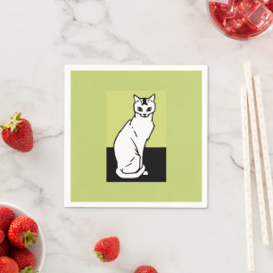 Guardanapo De Papel Sentado Cat Julie de Graag Art Nouveau