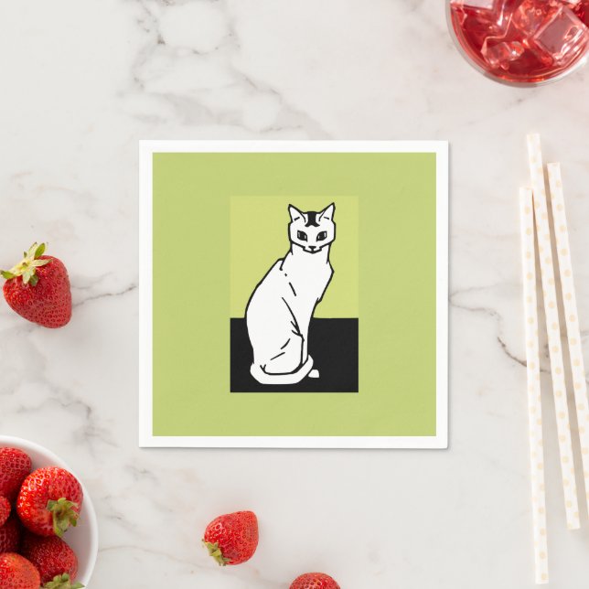 Guardanapo De Papel Sentado Cat Julie de Graag Art Nouveau (Insitu)