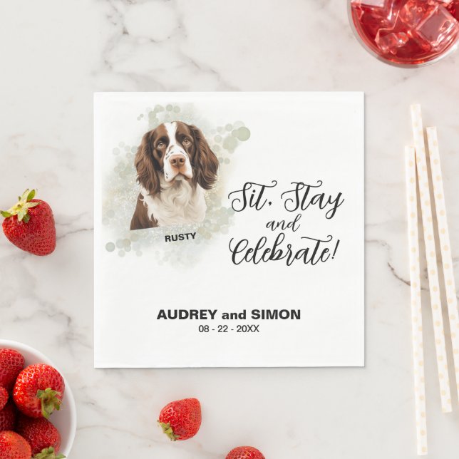 Guardanapo De Papel Sente-se, fique e comemore o espanhol inglês Sprin (Insitu)