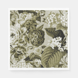 Guardanapo De Papel Sepia Brown Vintage Floral Toile Tecido n.o 1