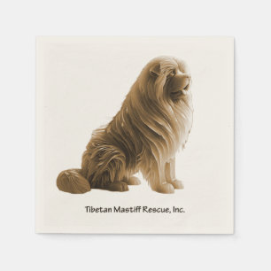 Guardanapo De Papel Sepia Sentando Tibetano Mastiff Salvamento sequkin