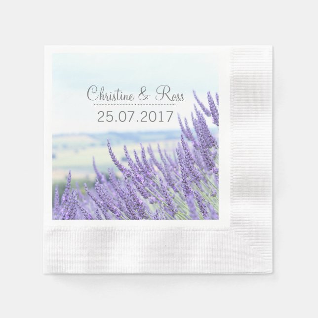 Guardanapo De Papel Sequestros personalizados de lavanda de casamento (Frente)