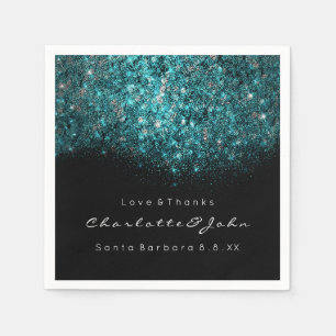 Guardanapo De Papel Sequin branco dos confetes do preto azul de