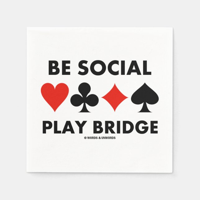 Guardanapo De Papel Ser Social Play Bridge Quatro Placas Aconselham (Frente)