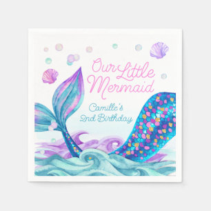 Guardanapo De Papel Sereia debaixo da Festa de aniversário d'água