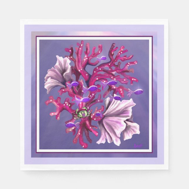 Guardanapo De Papel Sereia do Oceano Roxo (Frente)