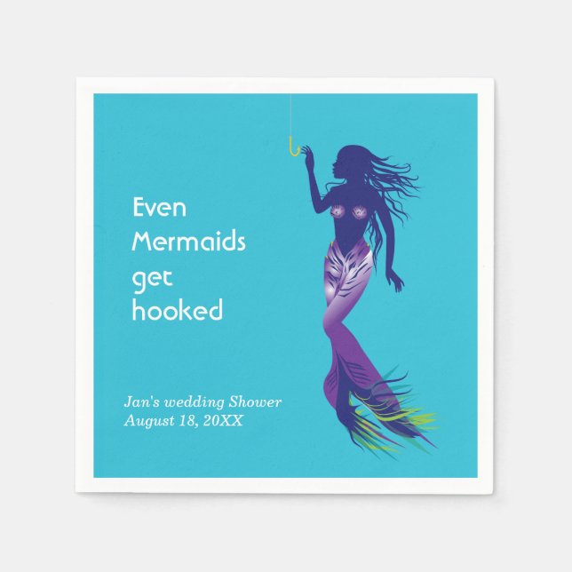 Guardanapo De Papel Sereia e gancho de Ouro (Frente)