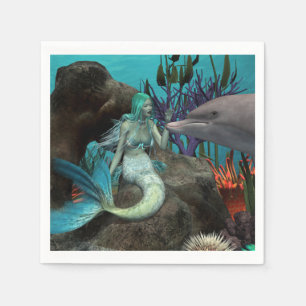 Guardanapo De Papel Sereia e golfinho