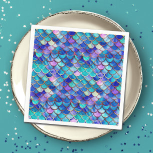 Guardanapo De Papel Sereia Escala Padrão Pequenas Festas de aniversári