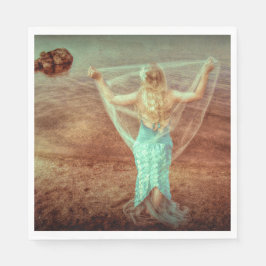 Guardanapo De Papel Sereia Por Sea Vintage Teal Brown