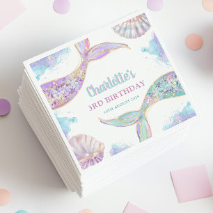 Guardanapo De Papel Sereia sob o aniversário de 3 anos do mar