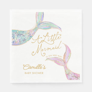 Guardanapo De Papel Sereia sob o Chá de fraldas do mar