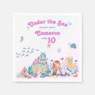 Guardanapo De Papel Sereia Whimsical Elegant Sweet Sob O Mar Sereia