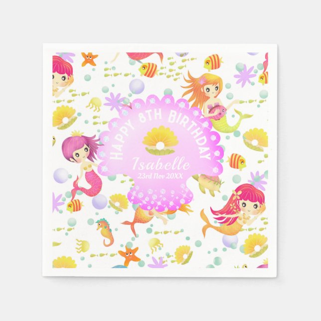 Guardanapo De Papel Sereias Brancas (Frente)