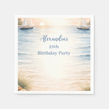 Serene Coastal Sail Birthday