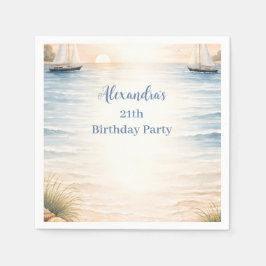 Guardanapo De Papel Serene Coastal Sail Birthday