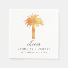 Guardanapo De Papel Serene Palm Tree Watercolor | Casamento