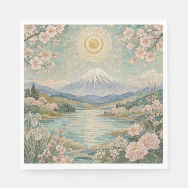 Guardanapo De Papel Serenidade da Primavera em Mosaico (Frente)