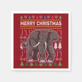 Guardanapo De Papel Série "Edphant Ugly Christmas Sweater"